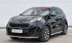 11 399 р. Защита переднего бампера (Ø42 мм, нержавейка) SLITKOFF  KIA Sportage  4 QL (2016-2018) дорестайлинг  с доставкой в г. Керчь. Увеличить фотографию 2