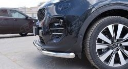 16 999 р. Защита переднего бампера (2 трубыØ63 и 42 мм, нержавейка) SLITKOFF  KIA Sportage  4 QL (2016-2018) дорестайлинг  с доставкой в г. Керчь. Увеличить фотографию 3