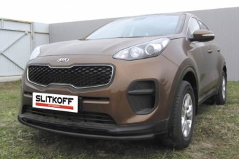 Защита переднего бампера из трубы d42 Slitkoff KIA Sportage  4 QL (2016-2018) дорестайлинг