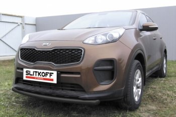 Защита переднего бампера из трубы d57 Slitkoff (короткая) KIA Sportage  4 QL (2016-2018) дорестайлинг
