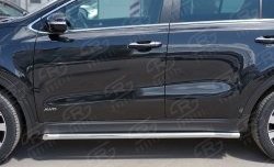 14 999 р. Защита порогов из круглой трубы диаметром 42 мм SLITKOFF  KIA Sportage  4 QL (2016-2018) дорестайлинг  с доставкой в г. Керчь. Увеличить фотографию 2