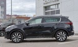 24 649 р. Порожки для ног (Ø42) SLITKOFF  KIA Sportage  4 QL (2016-2018) дорестайлинг (лист - алюминий, профиль - нержавейка)  с доставкой в г. Керчь. Увеличить фотографию 3