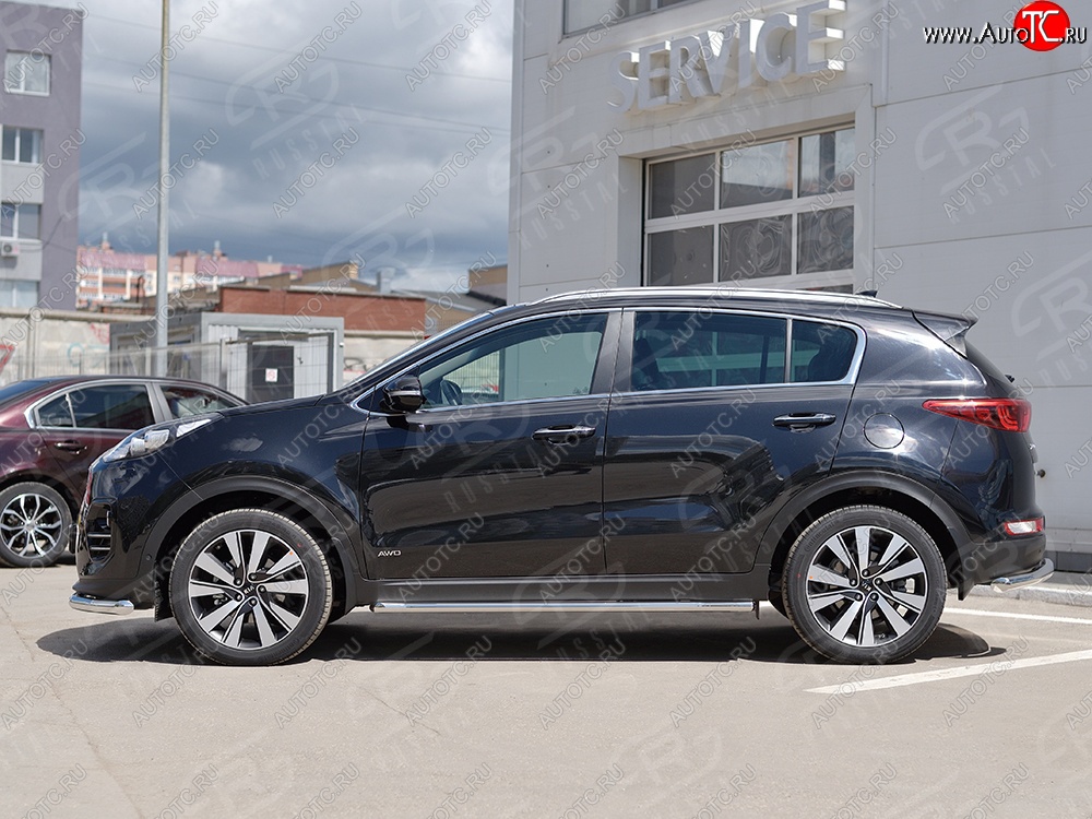 14 999 р. Защита порогов из круглой трубы диаметром 42 мм SLITKOFF  KIA Sportage  4 QL (2016-2018) дорестайлинг  с доставкой в г. Керчь