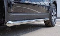 21 599 р. Защита порогов из круглой трубы диаметром 63 мм SLITKOFF  KIA Sportage  4 QL (2016-2018) дорестайлинг  с доставкой в г. Керчь. Увеличить фотографию 3