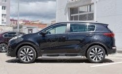 24 549 р. Защита порогов с пластиковыми вставками для ног из круглой трубы диаметром 76 мм SLITKOFF  KIA Sportage  4 QL (2016-2018) дорестайлинг  с доставкой в г. Керчь. Увеличить фотографию 3