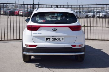 16 989 р. Защита заднего бампера PT GROUP одинарная Ø63мм (НПС) KIA Sportage 2016-2018)  KIA Sportage  4 QL (2016-2018) дорестайлинг (Нержавеющая полированная сталь)  с доставкой в г. Керчь. Увеличить фотографию 3