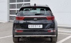 Защита заднего бампера (Ø42 мм, нержавейка) SLITKOFF KIA Sportage  4 QL (2016-2018) дорестайлинг