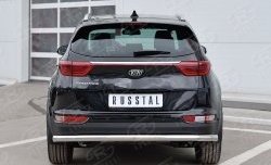 Защита заднего бампера (Ø63 мм, нержавейка, (кроме gt-line) SLITKOFF KIA Sportage  4 QL (2016-2018) дорестайлинг