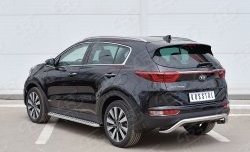 17 349 р. Защита заднего бампера (Ø63 мм волна под машину, нержавейка) SLITKOFF  KIA Sportage  4 QL (2016-2018) дорестайлинг  с доставкой в г. Керчь. Увеличить фотографию 2