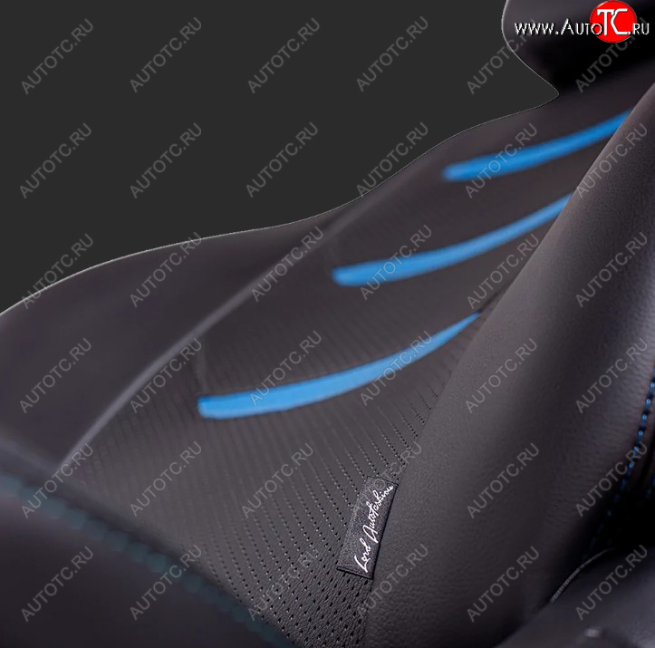 7 399 р. Чехлы для сидений Lord Autofashion Турин 2 (экокожа, спинка 40/60, подлокотник, 2 П- и 3 Г-образных подголовника)  KIA Sportage  4 QL (2016-2018) дорестайлинг (Черный, вставка черная/синяя, строчка синяя)  с доставкой в г. Керчь