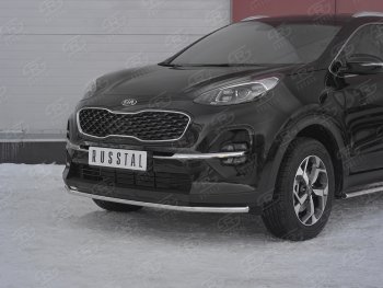 16 249 р. Защита переднего бампера (Ø42 мм, нержавейка) SLITKOFF  KIA Sportage  4 QL (2018-2022) рестайлинг  с доставкой в г. Керчь. Увеличить фотографию 2