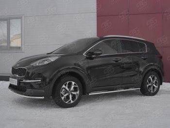 16 249 р. Защита переднего бампера (Ø42 мм, нержавейка) SLITKOFF  KIA Sportage  4 QL (2018-2022) рестайлинг  с доставкой в г. Керчь. Увеличить фотографию 3