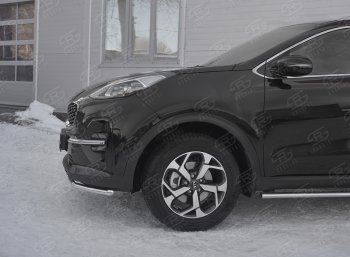 16 249 р. Защита переднего бампера (Ø42 мм, нержавейка) SLITKOFF  KIA Sportage  4 QL (2018-2022) рестайлинг  с доставкой в г. Керчь. Увеличить фотографию 4