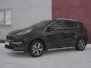 19 999 р. Защита переднего бампера (2 трубы Ø42 мм, нержавейка) SLITKOFF  KIA Sportage  4 QL (2018-2022) рестайлинг  с доставкой в г. Керчь. Увеличить фотографию 3