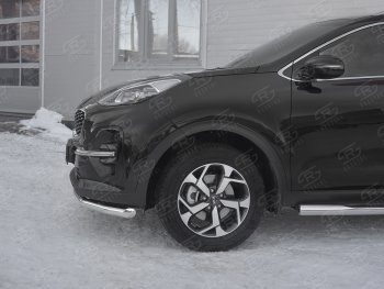17 999 р. Защита переднего бампера (Ø 63 мм, нержавейка) SLITKOFF  KIA Sportage  4 QL (2018-2022) рестайлинг  с доставкой в г. Керчь. Увеличить фотографию 4