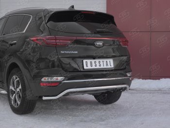 16 449 р. Защита заднего бампера (Ø42 мм волна, нержавейка) SLITKOFF  KIA Sportage  4 QL (2018-2022) рестайлинг  с доставкой в г. Керчь. Увеличить фотографию 2