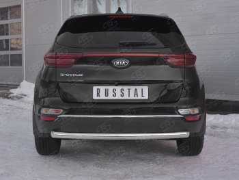 Защита заднего бампера (Ø63 мм, нержавейка) SLITKOFF KIA Sportage  4 QL (2018-2022) рестайлинг