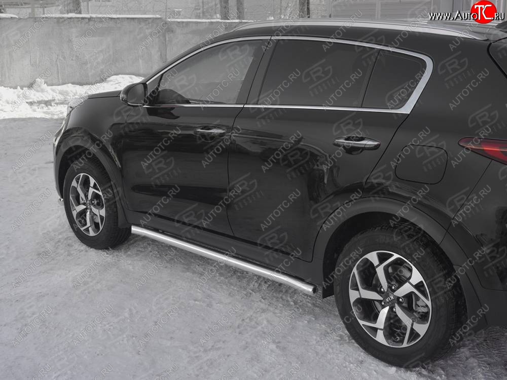 18 799 р. Защита порогов (Ø63 мм, нержавейка) SLITKOFF  KIA Sportage  4 QL (2018-2022) рестайлинг  с доставкой в г. Керчь