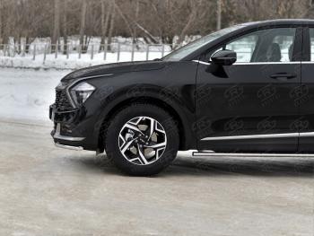 14 699 р. Защита переднего бампера (кроме STYLE и X-LINE, труба, d42) SLITKOFF  KIA Sportage  5 NQ5 (2021-2025)  с доставкой в г. Керчь. Увеличить фотографию 2