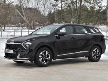 14 699 р. Защита переднего бампера (кроме STYLE и X-LINE, труба, d42) SLITKOFF  KIA Sportage  5 NQ5 (2021-2025)  с доставкой в г. Керчь. Увеличить фотографию 3