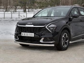 15 899 р. Защита переднего бампера (кроме STYLE и X-LINE, труба, d63мм.) SLITKOFF  KIA Sportage  5 NQ5 (2021-2025)  с доставкой в г. Керчь. Увеличить фотографию 2