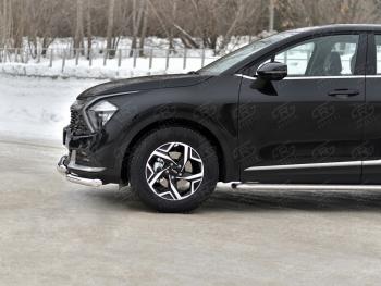 24 649 р. Защита переднего бампера (кроме STYLE и X-LINE, труба d63 с клыками) SLITKOFF  KIA Sportage  5 NQ5 (2021-2025)  с доставкой в г. Керчь. Увеличить фотографию 3