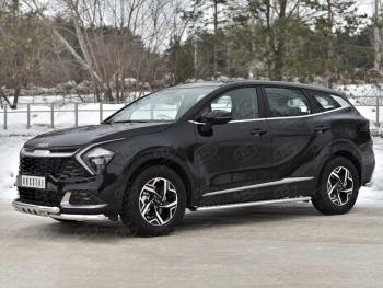 24 649 р. Защита переднего бампера (кроме STYLE и X-LINE, труба d63 с клыками) SLITKOFF  KIA Sportage  5 NQ5 (2021-2025)  с доставкой в г. Керчь. Увеличить фотографию 4