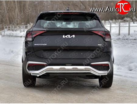 12 299 р. Защита заднего бампера (труба, d42, волна) SLITKOFF  KIA Sportage  5 NQ5 (2021-2025)  с доставкой в г. Керчь