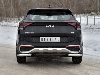 Защита заднего бампера (уголки из трубы, d63мм.) SLITKOFF KIA Sportage  5 NQ5 (2021-2025)