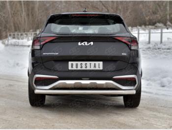 Защита заднего бампера (труба, d63) SLITKOFF KIA Sportage  5 NQ5 (2021-2025)