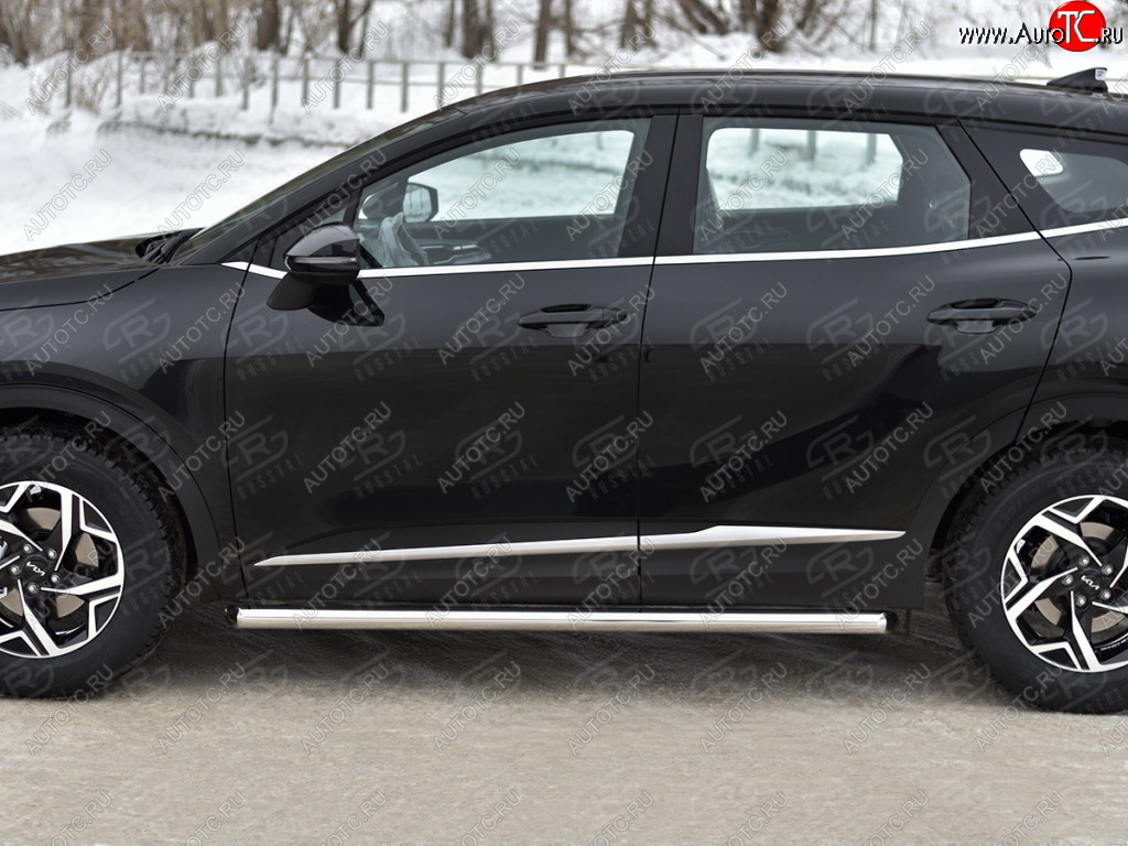 18 549 р. Защита порогов (кроме STYLE и X-LINE, труба d63мм.) SLITKOFF  KIA Sportage  5 NQ5 (2021-2025) (Торцы со срезом 45°)  с доставкой в г. Керчь