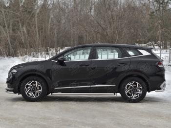 18 549 р. Защита порогов (кроме STYLE и X-LINE, труба d63мм.) SLITKOFF  KIA Sportage  5 NQ5 (2021-2025) (Торцы со срезом 45°)  с доставкой в г. Керчь. Увеличить фотографию 3