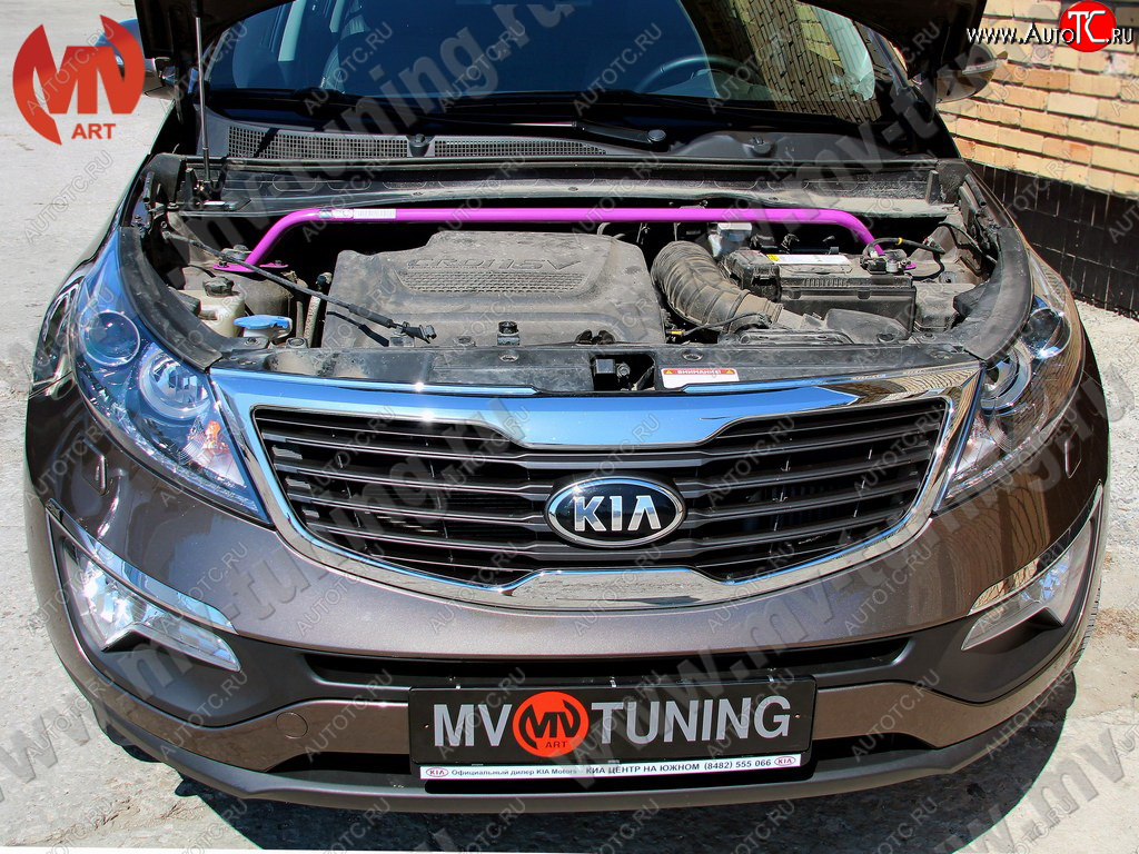 3 189 р. Растяжка (распорка) передних стоек MV-Tuning KIA Sportage 3 SL дорестайлинг (2010-2014)  с доставкой в г. Керчь