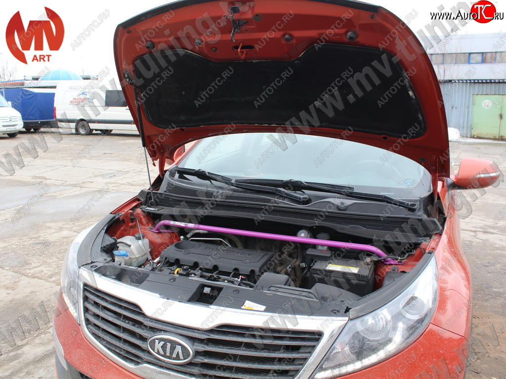 3 899 р. Растяжка (распорка) передних стоек регулир. MV-Tuning KIA Sportage 3 SL дорестайлинг (2010-2014)  с доставкой в г. Керчь