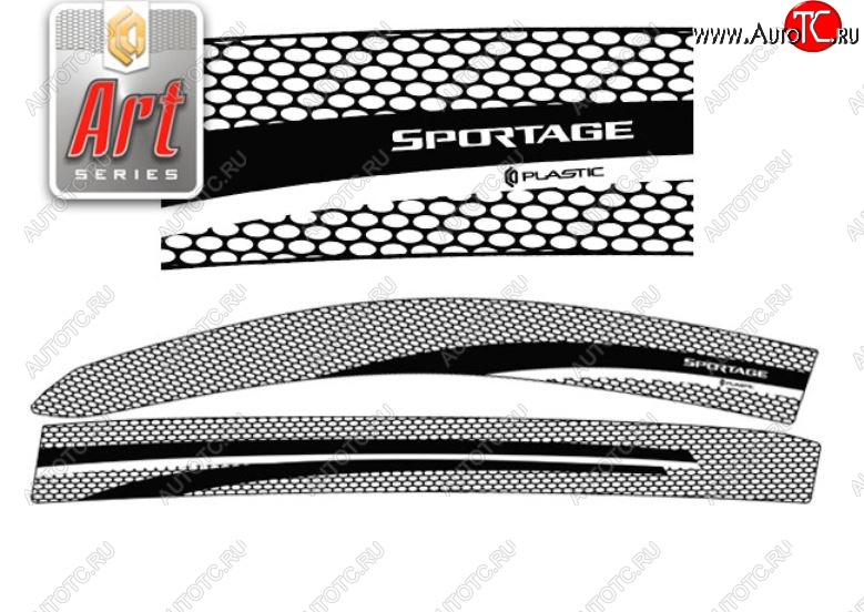 2 299 р. Дефлектора окон CA-Plastic  KIA Sportage  3 SL (2010-2016) дорестайлинг, рестайлинг (Серия Art графит, Без хром.молдинга, Крепление только на скотч)  с доставкой в г. Керчь