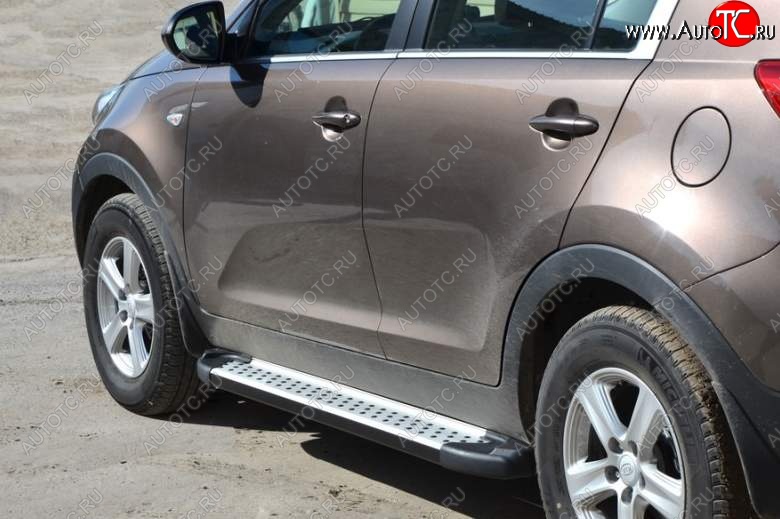 21 999 р. Порожки для ног Бумер (алюминий)  KIA Sportage  3 SL (2010-2016) дорестайлинг, рестайлинг  с доставкой в г. Керчь
