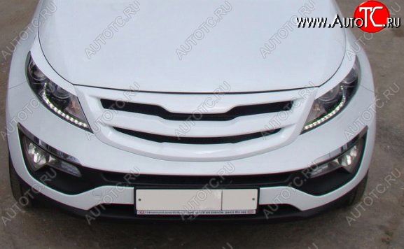 3 699 р. Решётка радиатора MV-Tuning  KIA Sportage  3 SL (2010-2016) дорестайлинг, рестайлинг (Неокрашенная, Без сетки)  с доставкой в г. Керчь