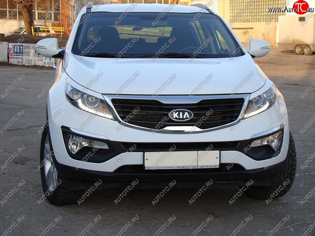 1 299 р. Реснички на фары Tuning-Sport KIA Sportage 3 SL дорестайлинг (2010-2014) (Неокрашенные)  с доставкой в г. Керчь