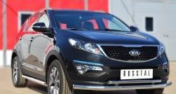 18 699 р. Защита переднего бампера (2 трубыØ63 и 42 мм, нержавейка) SLITKOFF  KIA Sportage  3 SL (2010-2014) дорестайлинг  с доставкой в г. Керчь. Увеличить фотографию 4