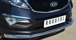 15 799 р. Одинарная защита переднего бампера диаметром 63 мм SLITKOFF  KIA Sportage  3 SL (2010-2014) дорестайлинг  с доставкой в г. Керчь. Увеличить фотографию 2