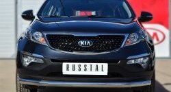 Одинарная защита переднего бампера диаметром 63 мм SLITKOFF KIA Sportage  3 SL (2010-2014) дорестайлинг