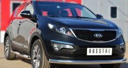 16 199 р. Одинарная защита переднего бампера диаметром 76 мм SLITKOFF  KIA Sportage  3 SL (2010-2014) дорестайлинг  с доставкой в г. Керчь. Увеличить фотографию 4