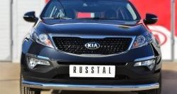 Одинарная защита переднего бампера диаметром 76 мм SLITKOFF KIA Sportage  3 SL (2010-2014) дорестайлинг