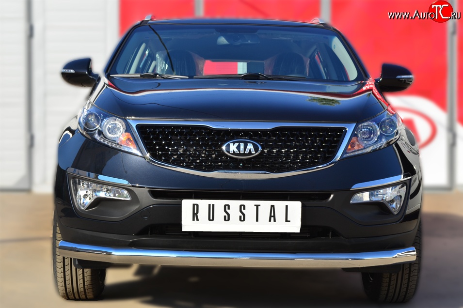 16 199 р. Одинарная защита переднего бампера диаметром 76 мм SLITKOFF  KIA Sportage  3 SL (2010-2014) дорестайлинг  с доставкой в г. Керчь
