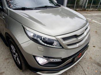 3 699 р. Решётка радиатора MV-Tuning  KIA Sportage  3 SL (2010-2016) дорестайлинг, рестайлинг (Неокрашенная, Без сетки)  с доставкой в г. Керчь. Увеличить фотографию 3