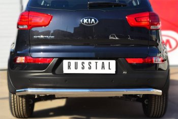 Защита заднего бампера (Ø63 мм, нержавейка) RUSSTAL KIA Sportage  3 SL (2010-2016) дорестайлинг, рестайлинг