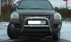 Усиленная высокая защита переднего бампера из трубы диаметром 63.5 мм Металл Дизайн KIA Sportage  2 JE,KM (2004-2008) дорестайлинг