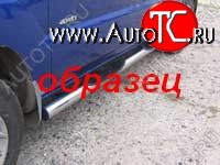 12 399 р. Защита порогов из труб d76 Slitkoff (с проступью)  KIA Sportage  2 JE,KM (2008-2010)  рестайлинг (Цвет: серебристый)  с доставкой в г. Керчь