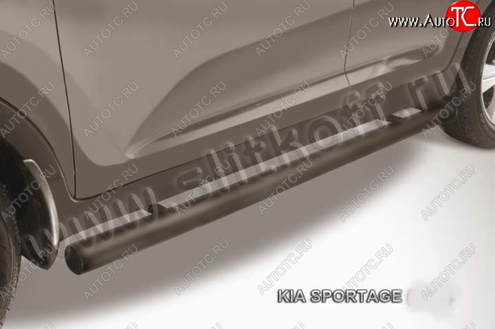 10 599 р. Защита порогов из труб d57 Slitkoff  KIA Sportage  2 JE,KM (2004-2008) дорестайлинг (Цвет: серебристый)  с доставкой в г. Керчь