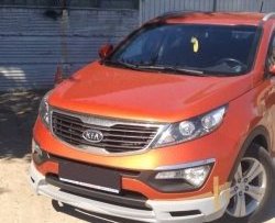 7 799 р. Накладка на передний бампер JSW Style  KIA Sportage  3 SL (2010-2014) дорестайлинг (Неокрашенная)  с доставкой в г. Керчь. Увеличить фотографию 2